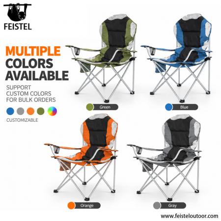 Großzügig geschnittener, klappbarer Campingstuhl mit Armlehnen – 104 cm hoher, tragbarer Outdoor-Stuhl, 150 kg Tragkraft 