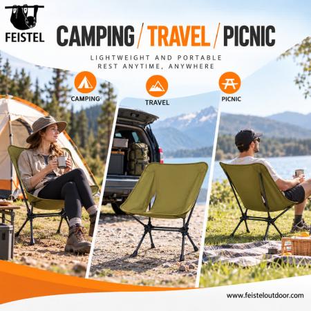 Ultraleichter Campingstuhl – 2,29 lbs kompakter, tragbarer Rucksackstuhl, 120 kg Tragkraft 