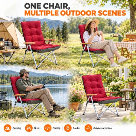 Plüsch Campingstuhl Kissenbezug – 55×125 cm durchgehend gepolsterter Sitz- und Rückenlehnenbezug 
