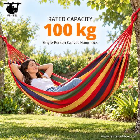 feisetel tragbare Camping-Hängematte aus Nylon mit Baumgurten für den Außenbereich 