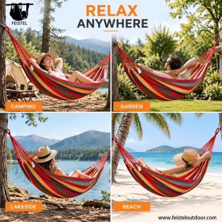 Feisetel 2019 Amazon Verkäufer 2 Personen All Seasons tragbare 75D-Nylon-Fallschirm-Camping-Hängematte 