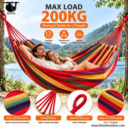 Feisetel 2019 Amazon Verkäufer 2 Personen All Seasons tragbare 75D-Nylon-Fallschirm-Camping-Hängematte 