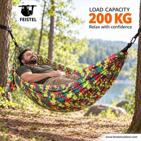 Feisetel Outdoor Nylon Reise Garten Camping Tragbare Fallschirm Hängematte 