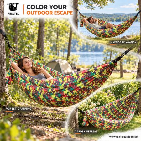 Feisetel Outdoor Nylon Reise Garten Camping Tragbare Fallschirm Hängematte 