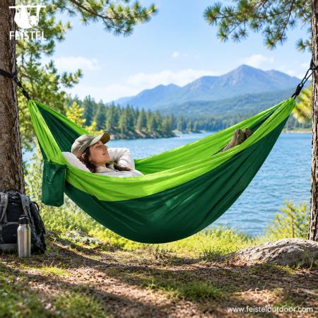 tragbare Einzelhängematte Hängematten-Campingzubehör für den Außenbereich 