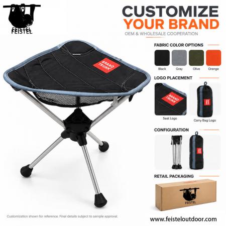 Leichter Campinghocker – 0,65 kg Mini-Klappdreibein-Campsitz mit 7075-Aluminiumgestell, Sitzfläche aus Oxford-Gewebe & Tragetasche 