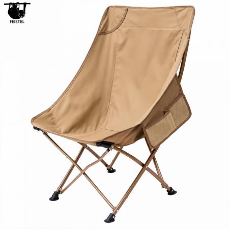 Campingstuhl ohne Armlehnen – Klappbarer Campingstuhl mit hoher Rückenlehne ohne Armlehnen, 7075 Aluminiumgestell, 600D Polyester-Mesh & 150 kg Belastbarkeit 