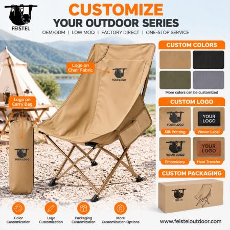 Campingstuhl ohne Armlehnen – Klappbarer Campingstuhl mit hoher Rückenlehne ohne Armlehnen, 7075 Aluminiumgestell, 600D Polyester-Mesh & 150 kg Belastbarkeit 