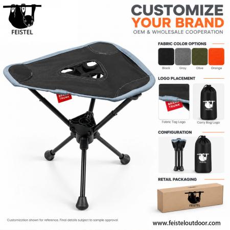 Leichte Hocker für das Camping – 0,57 kg klappbarer Reisehocker mit 7075-Aluminiumgestell, Sitzfläche aus 600D-Polyester-Mesh & 120 kg Belastbarkeit 
